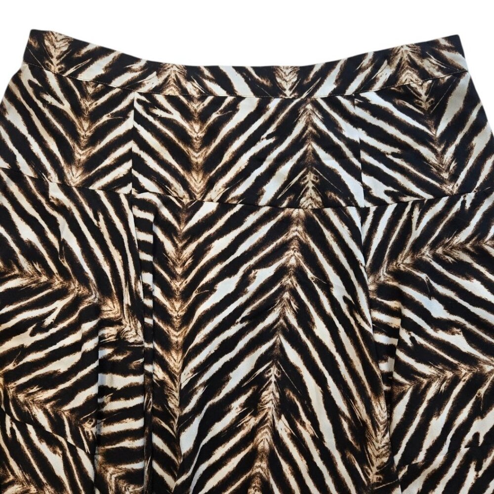 Calvin Klein Animal Print Skirt Fully Lined Chiffon Handkerchief High Low Hem 16 - Picture 5 of 10
